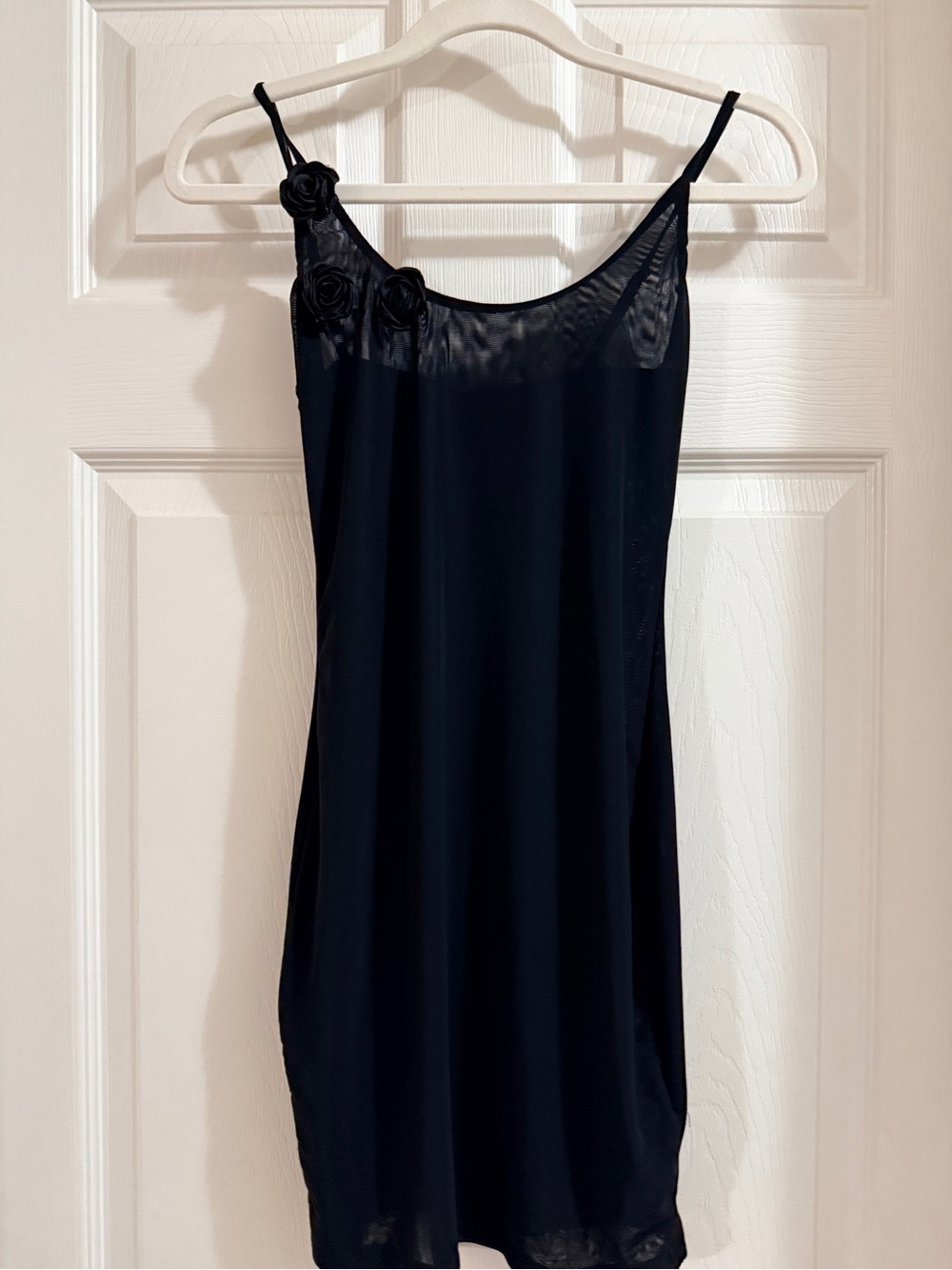 Black Floral Accent Slip Dress